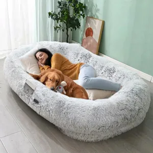 AiroPaws™ Human Dog Bed for Adults & Pets | Ultra-Soft Plush Giant Dog Bed with Egg Crate Foam | Non-Slip Base