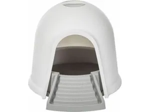 IGLOO CAT LITTER BOX - 2 IN 1 WHITE & GREY
