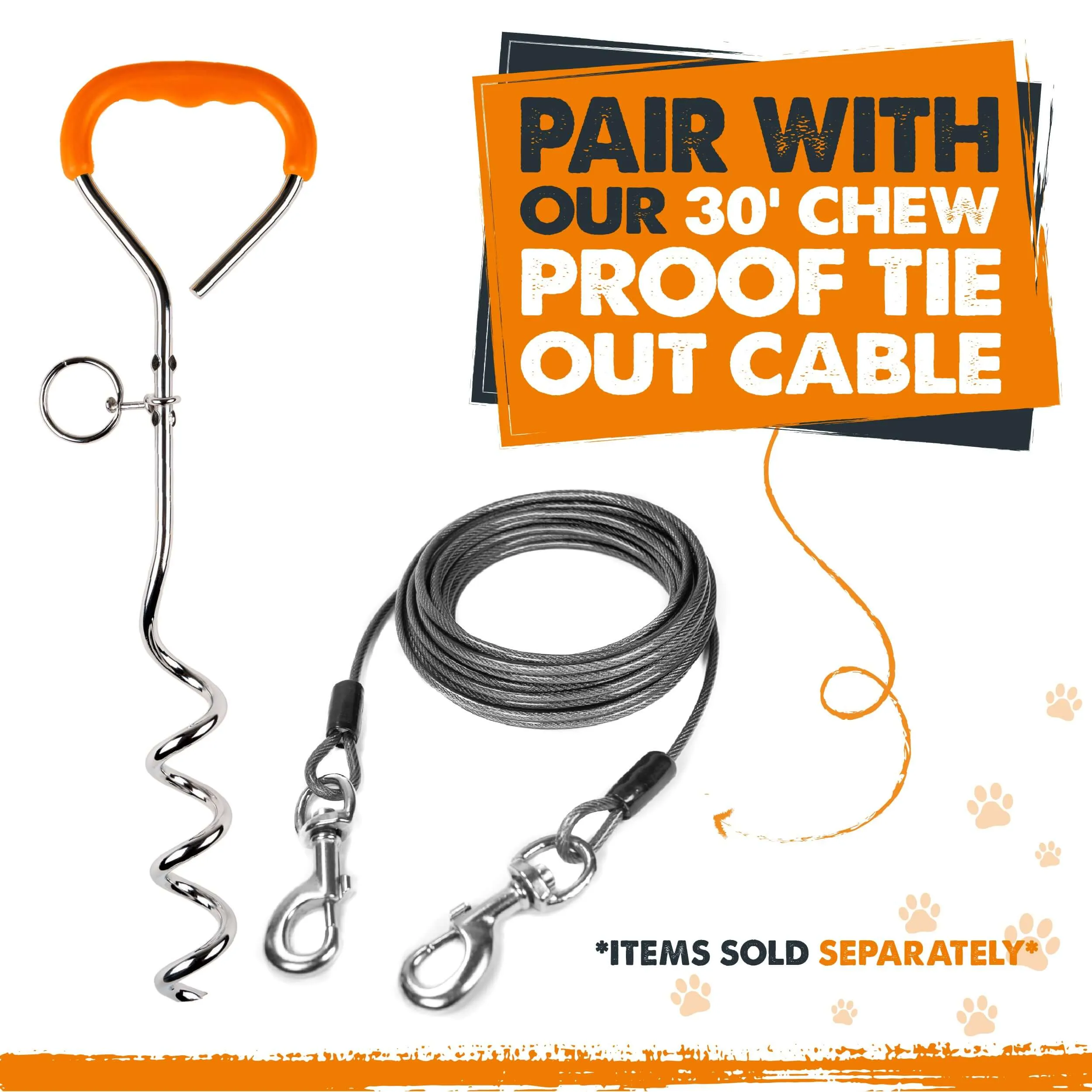 Mighty Paw Heavy-Duty Dog Tie Out Stake for Outdoor Safety