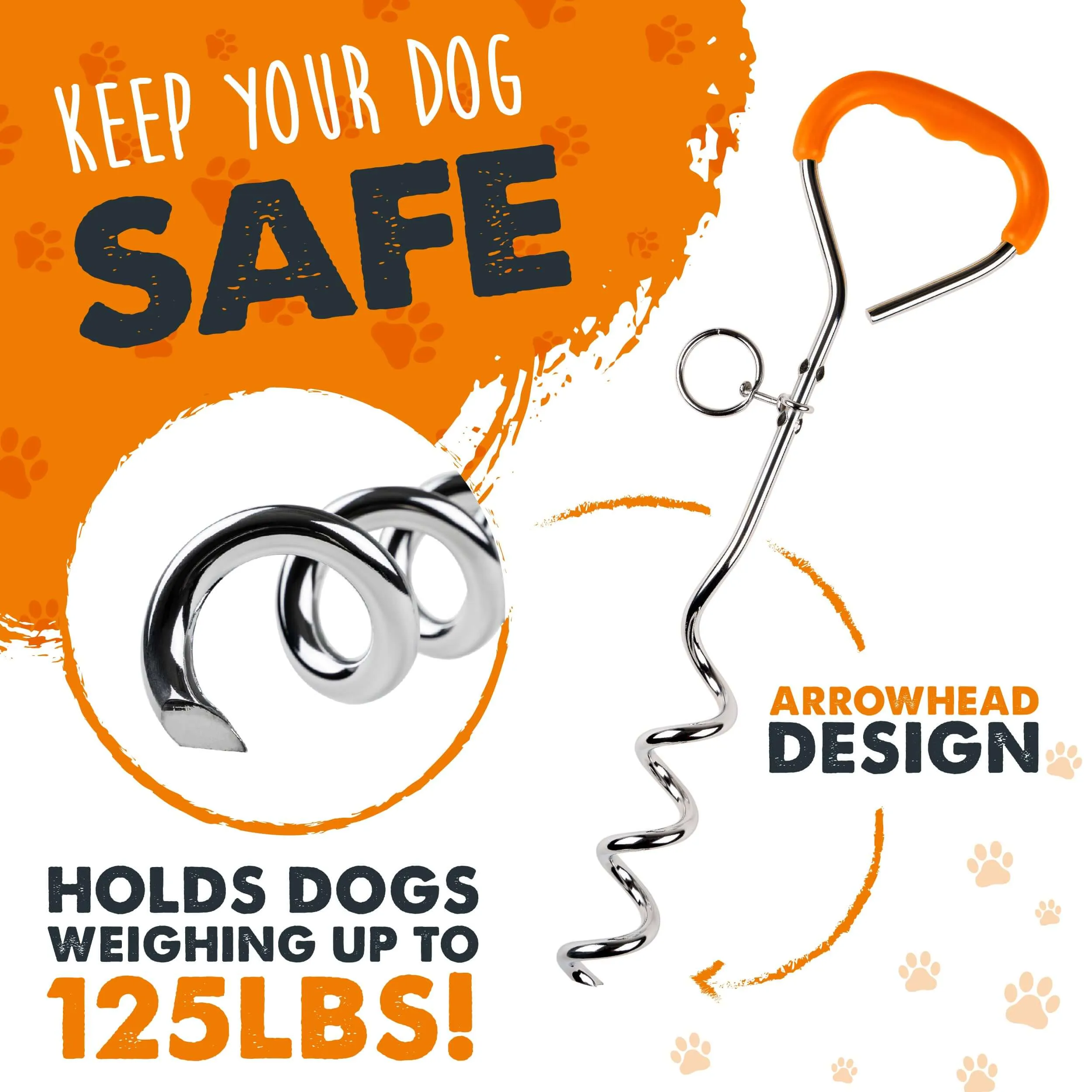 Mighty Paw Heavy-Duty Dog Tie Out Stake for Outdoor Safety