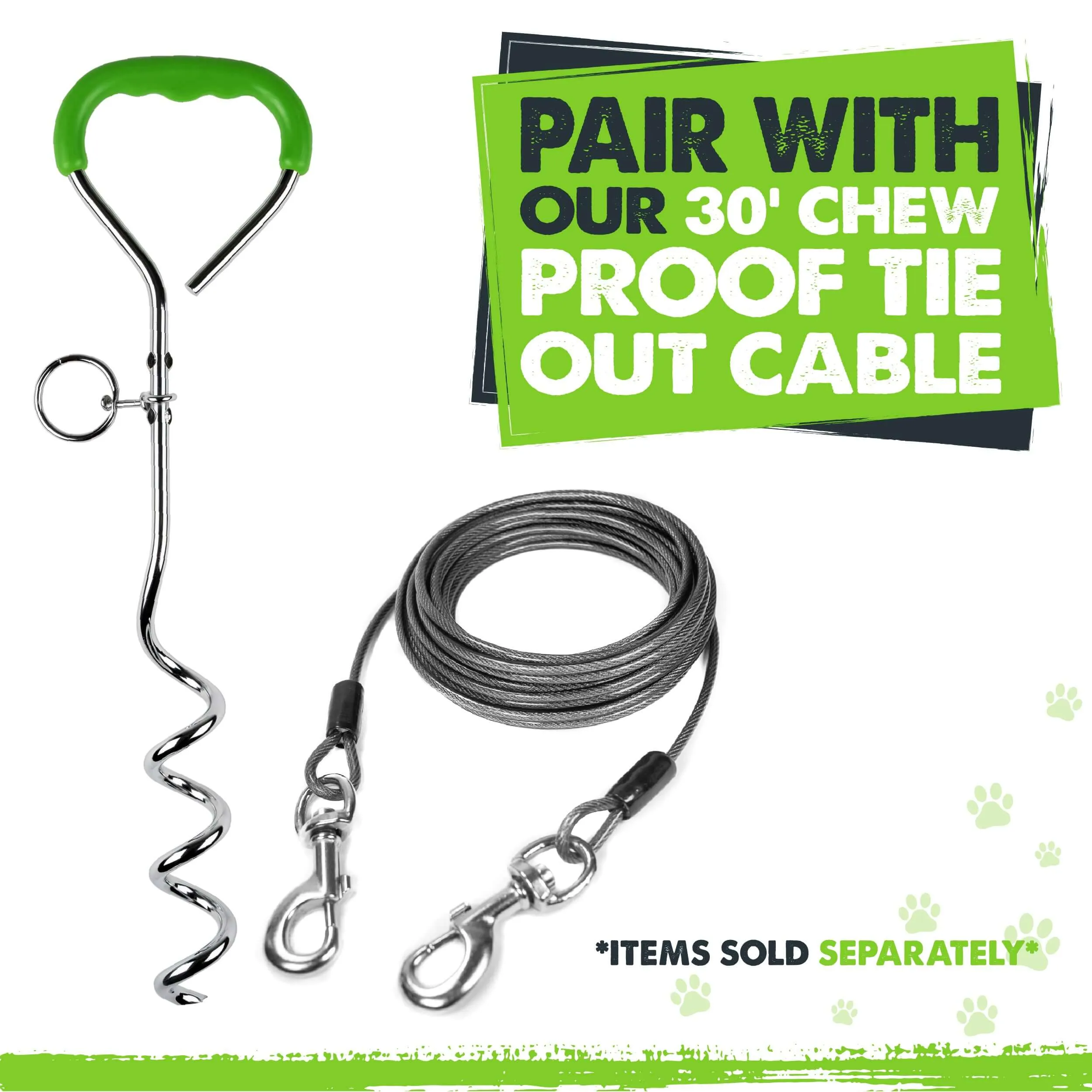 Mighty Paw Heavy-Duty Dog Tie Out Stake for Outdoor Safety