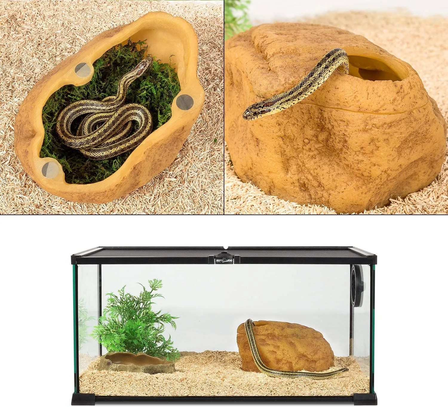 REPTIZOO 3-in-1 Magnetic Attraction Cave #ERS28