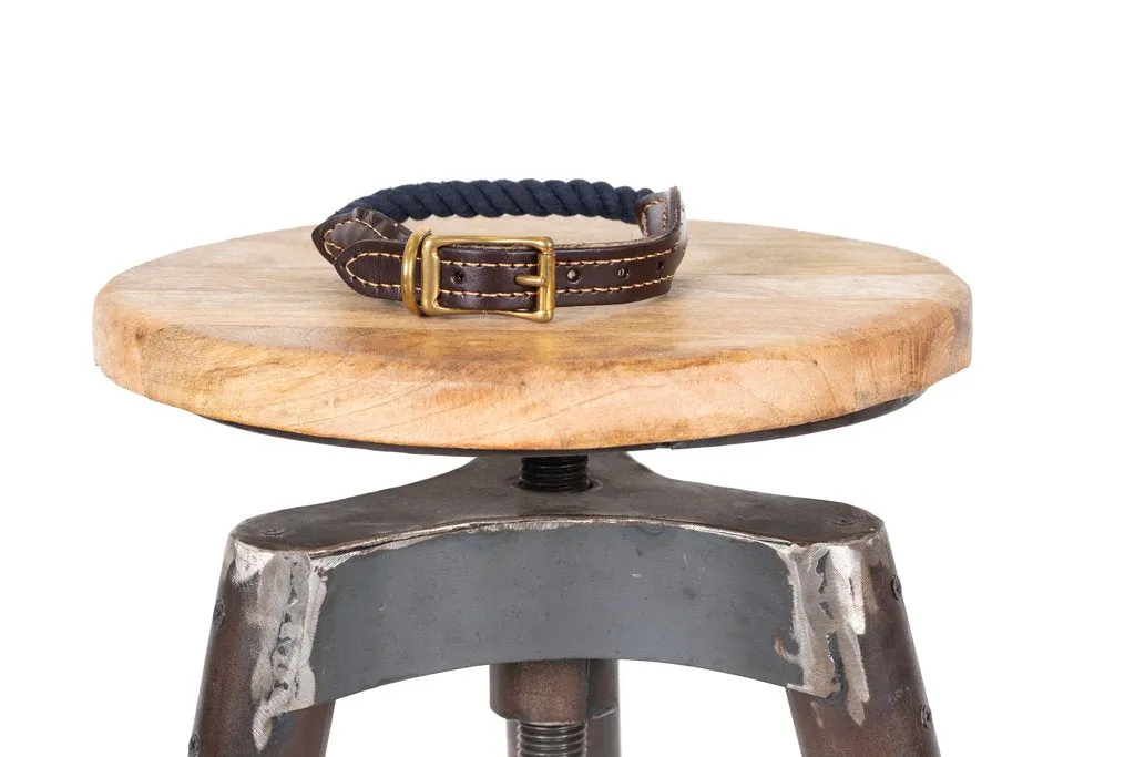 Rope Dog Collar - Navy